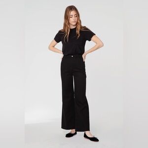 Eve Denim The Charlotte in "Noir" High Rise Wide Leg Black Jeans Size 26